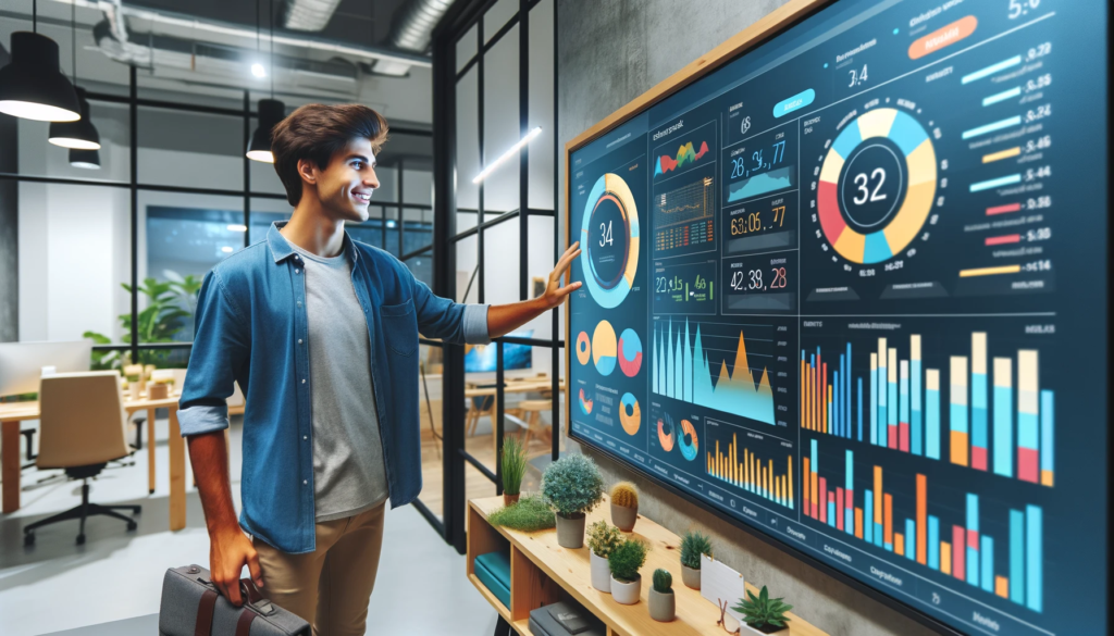 Entrepreneur examining accounting for startups dashboard